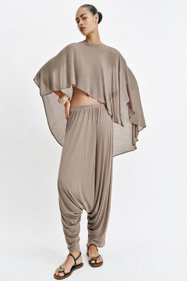Zara ASYMMETRIC CAPE TOP - Sand