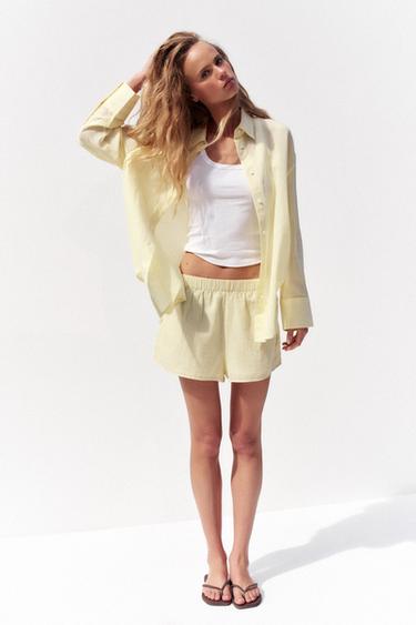 Zara STRIPED OVERSIZED SHIRT - Printed