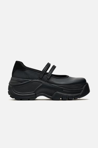 BALLET FLAT TRAINERS - Black by Zara