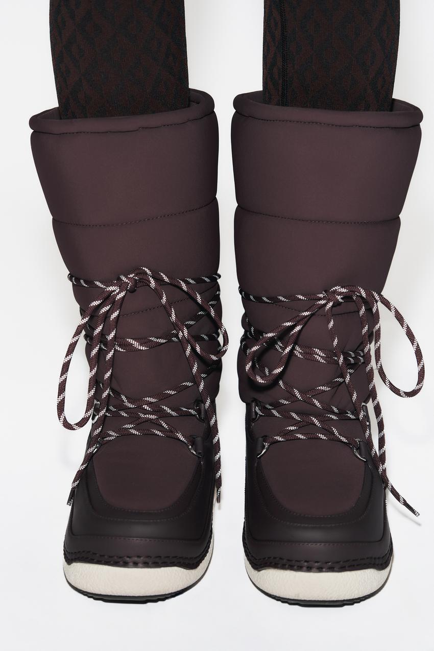 LACED BOOTS SKI COLLECTION - Burgundy Red | ZARA United States display picture 3