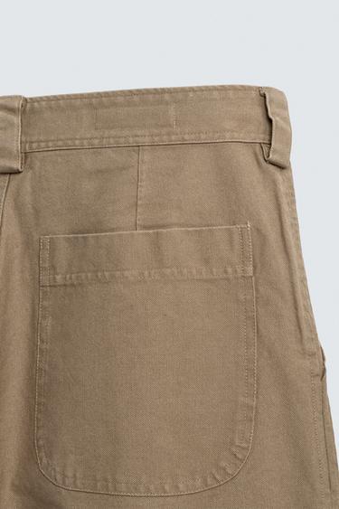 EMBROIDERED STRAIGHT-LEG TROUSERS - Tan marl by Zara - Image 9