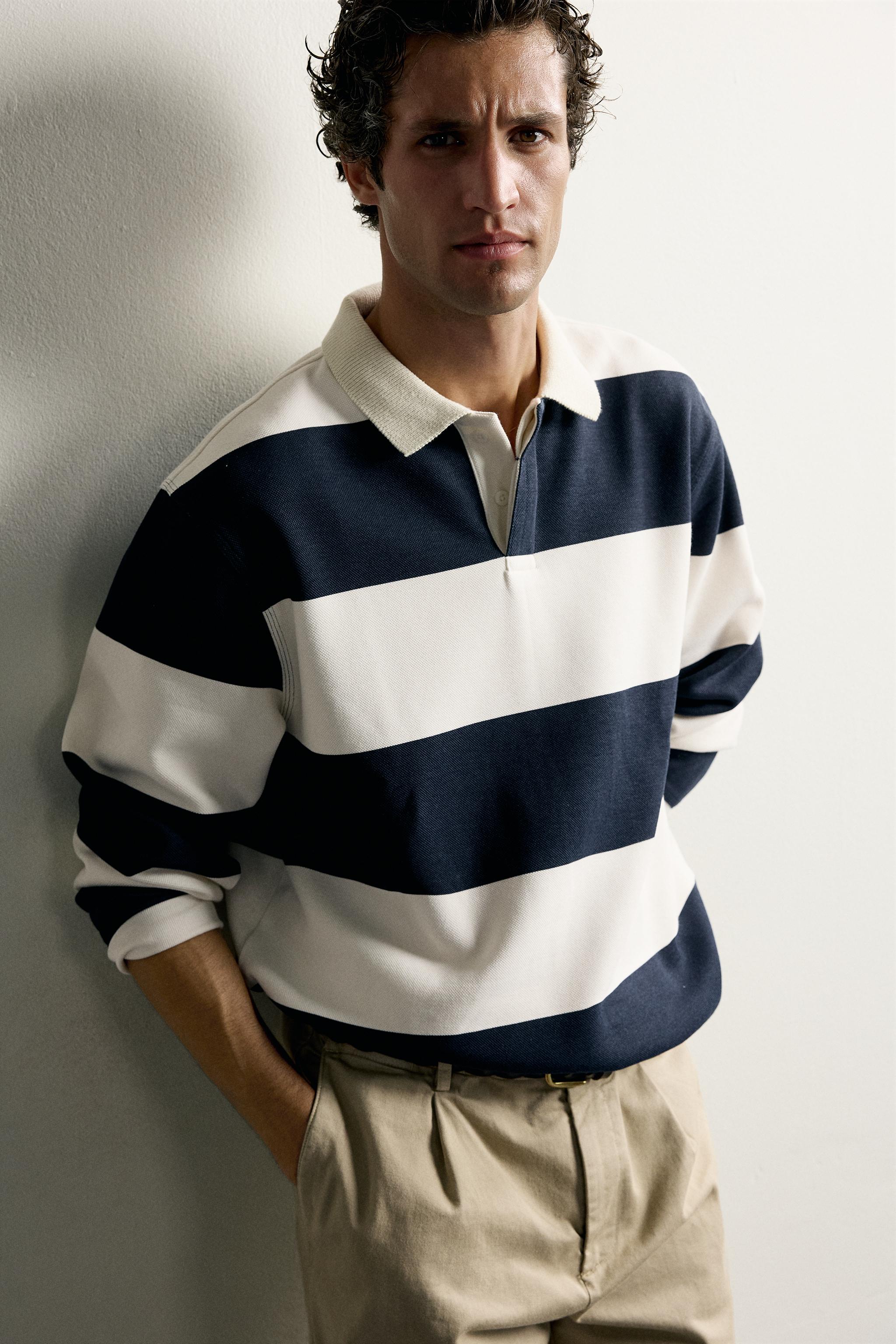 RELAXED FIT STRIPED PIQUÉ POLO SHIRT