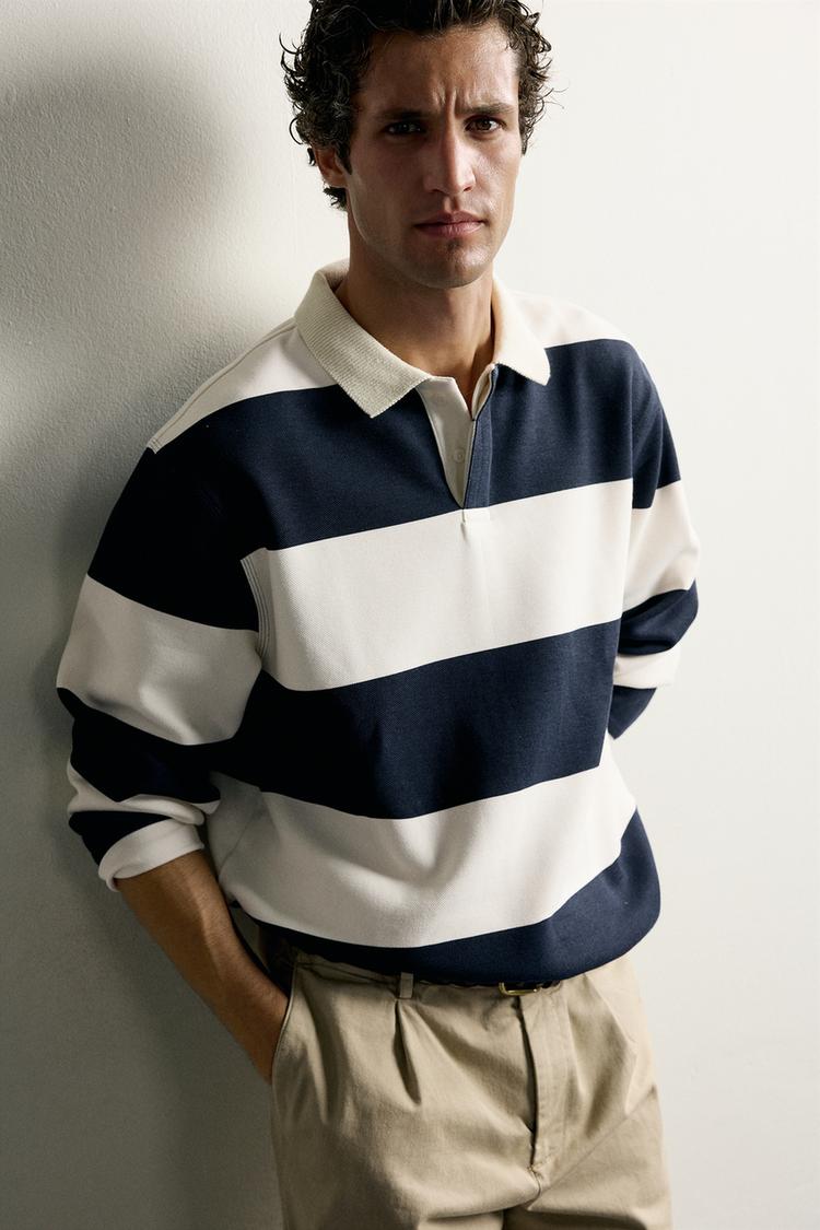 RELAXED FIT STRIPED PIQUÉ POLO SHIRT