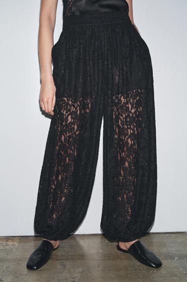 PANTALON BALLON DENTELLE ZW COLLECTION - Noir de Zara - Image 1