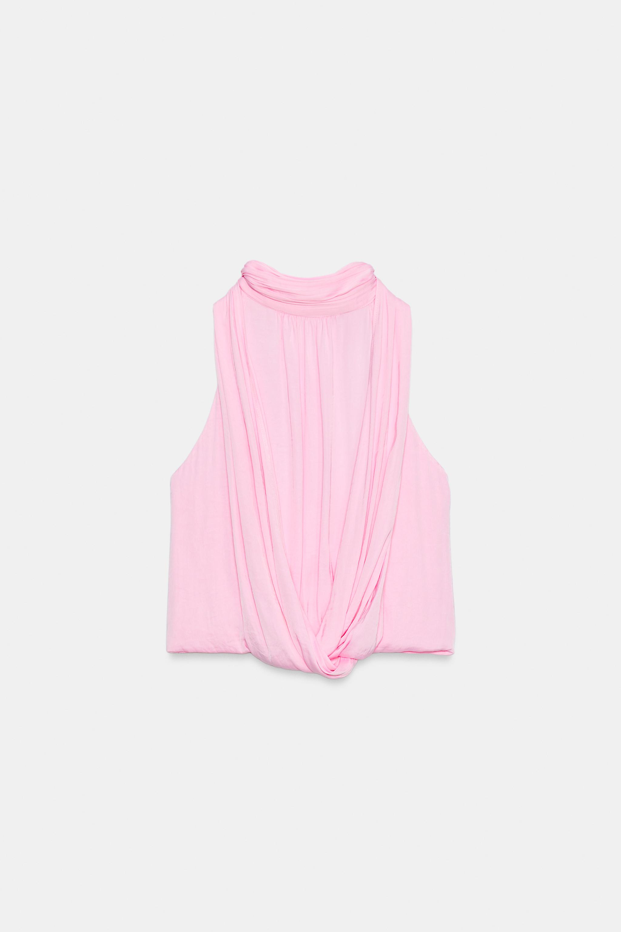 SATIN EFFECT HALTER TOP