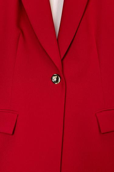 FITTED BLAZER WITH SHOULDER PADS - Red by Zara - Image 9