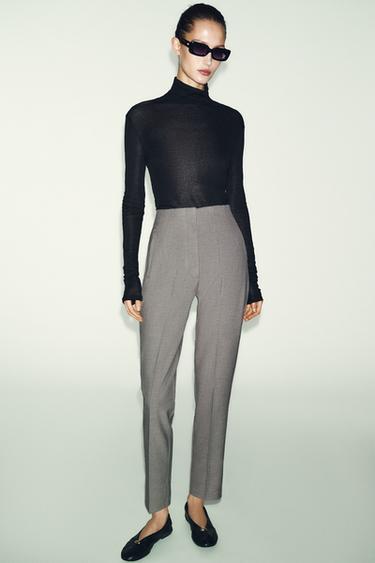 BROEK MET HOGE TAILLE - geelbruin van Zara