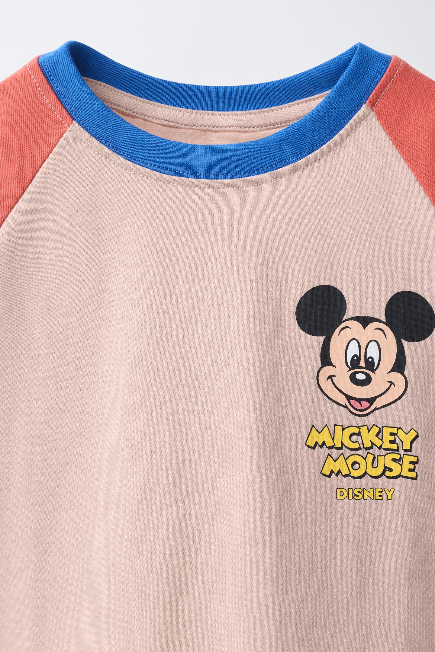 Детская футболка Zara Mickey Mouse © Disney Raglan, цвет: Яркий оранжевый — фото 3