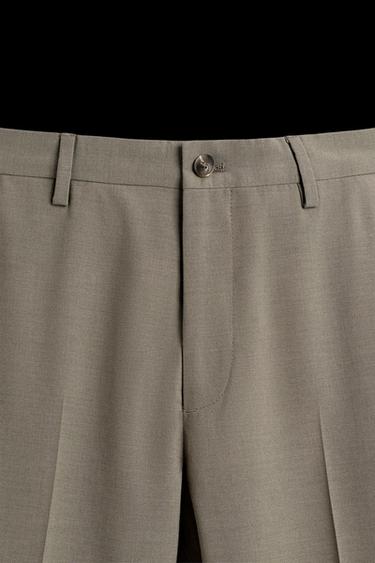 TEXTURED SUIT TROUSERS - Brown / Taupe by Zara