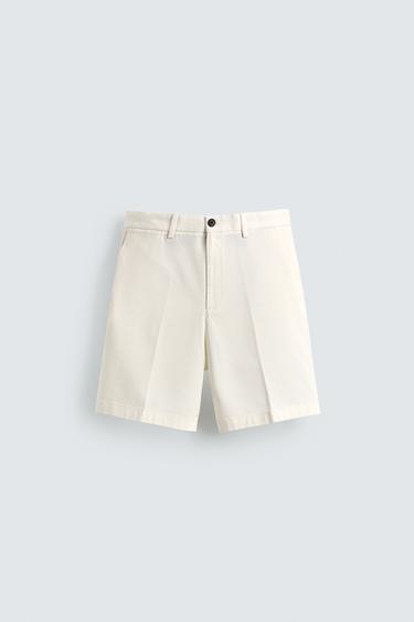 REGULAR FIT CHINO BERMUDA SHORTS - Ecru by Zara