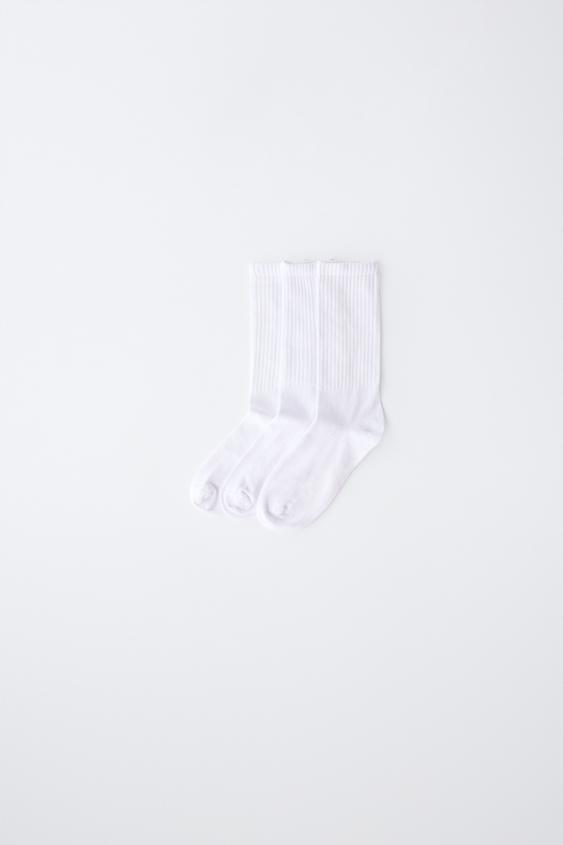 3-PACK OF RIBBED SPORTS CREW SOCKS - White de Zara - Imagen 0