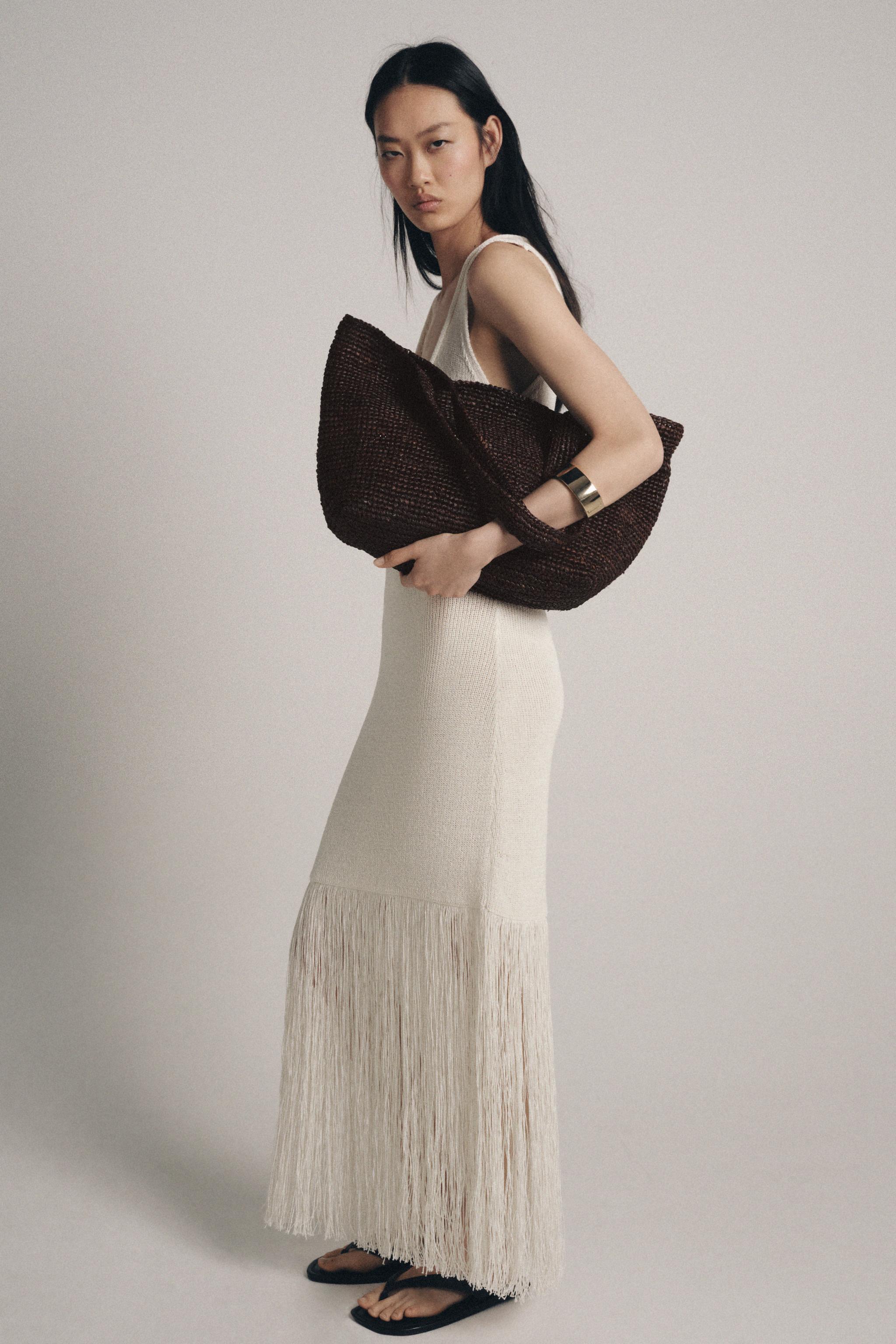 FRINGED KNIT DRESS