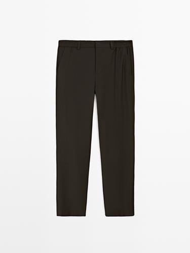 Zara Wool blend jogger fit trousers - Brown