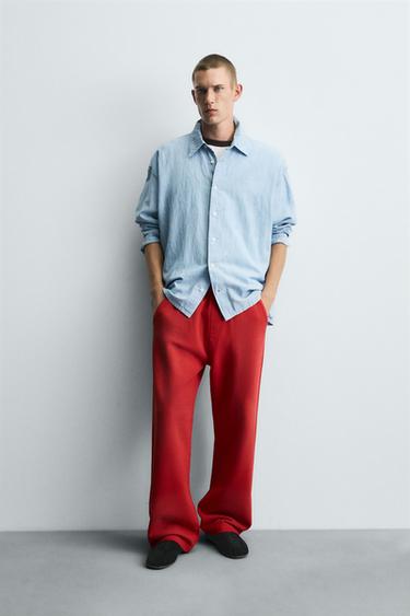 Zara SPRAY WASH PANTS - Red