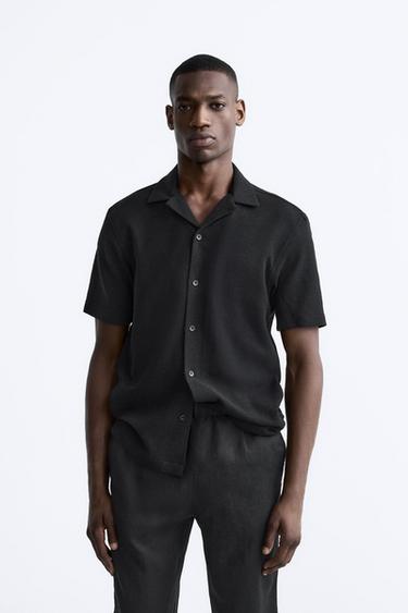 TEXTURED SHIRT - Black by Zara