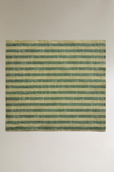 LOT DE SERVIETTES RÉUTILISABLES RAYURES (LOT DE 20) - Vert de Zara - Image 1