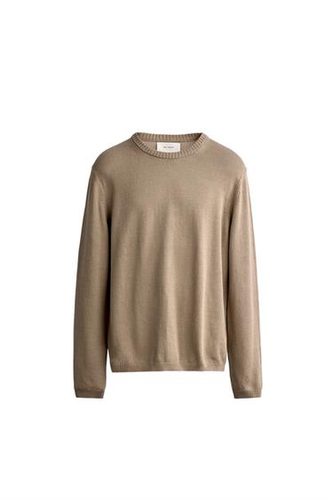 BAVLNĚNÝ SVETR RELAXED FIT - Světle hnědá od Zara