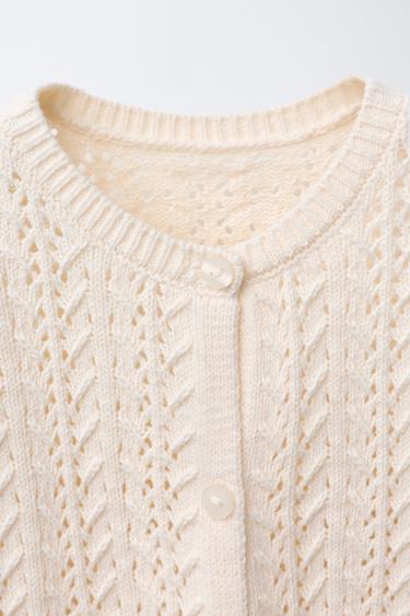 ROMANTIC KNIT CARDIGAN - Ecru by Zara - Image 2