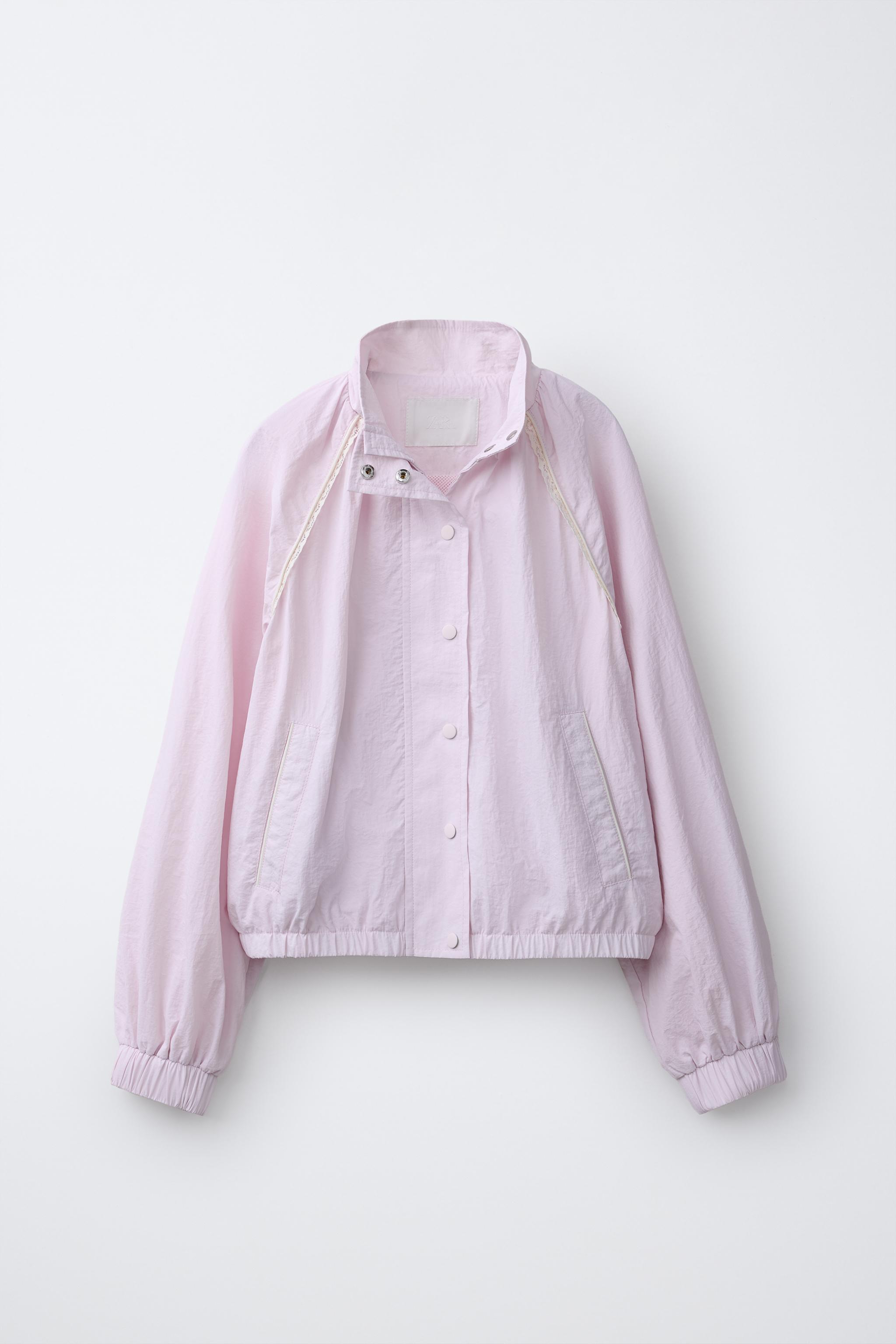 軽量レーストリムナイロンジャケット - ピンク/リラ | ZARA Japan / 日本