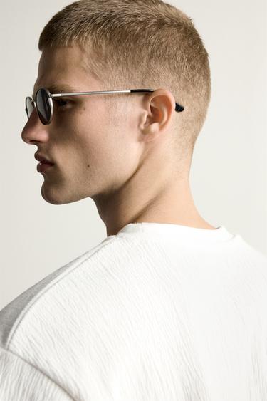 TEXTURED RELAXED FIT T-SHIRT - Oyster-white by Zara