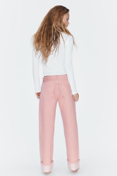 JEAN TRF LOOSE FOLDED TAILLE BASSE - Rose de Zara - Image 5