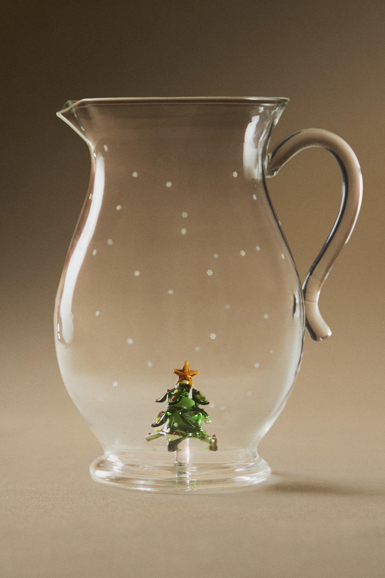 BOROSILICATE GLASS CHRISTMAS TREE PITCHER — Transparent