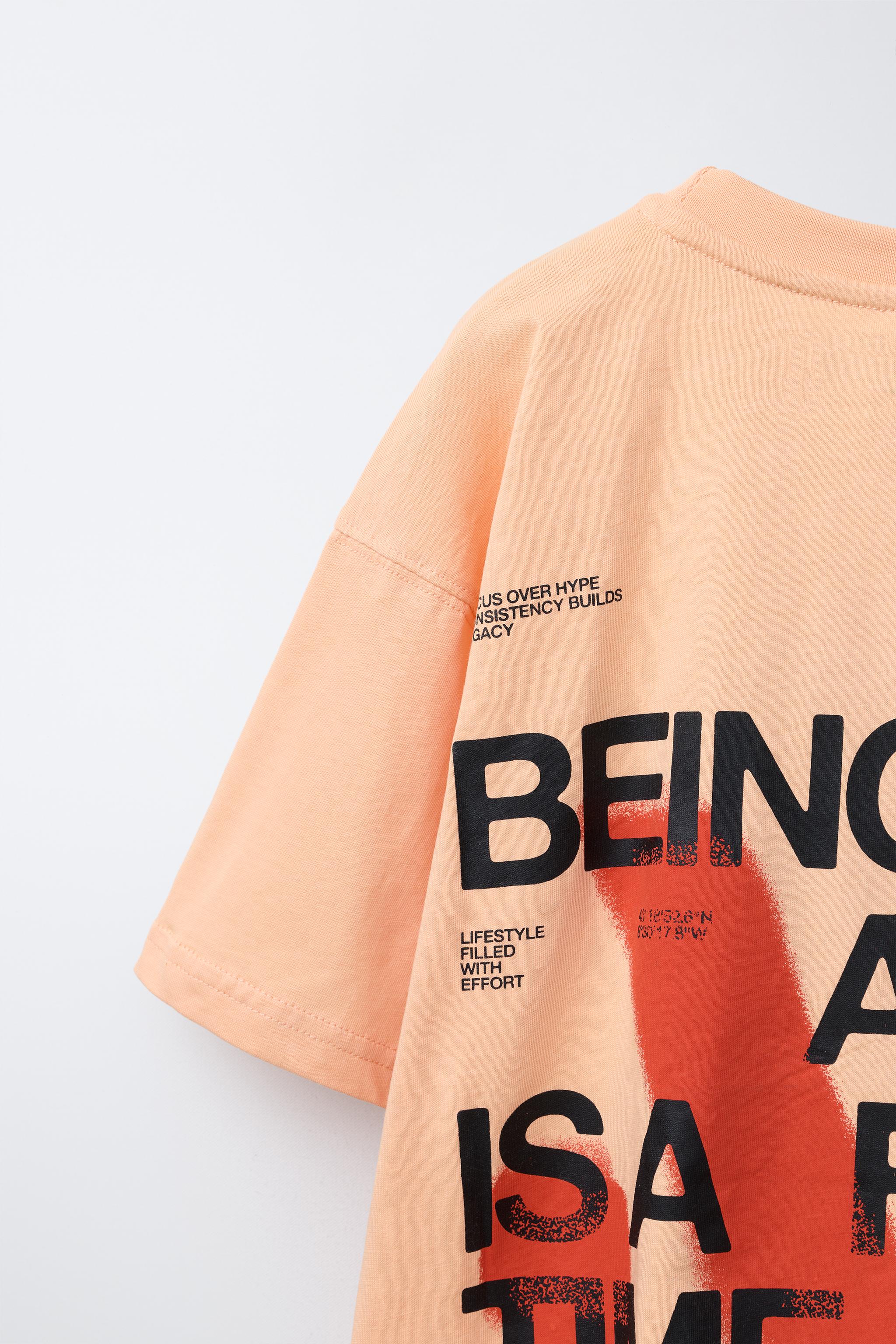 CAMISETA SPORTY INTERLOCK GRAFFITI - Laranja-claro | ZARA Brasil