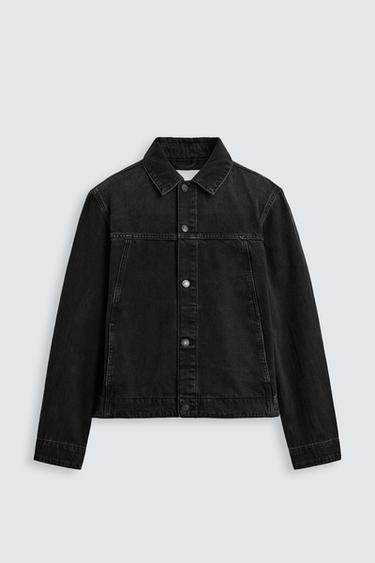 CAZADORA DENIM BÁSICA - Negro de Zara