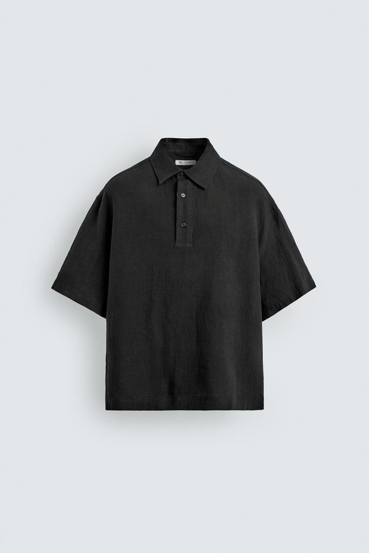 ZARA 100% LINEN POLO SHIRT
