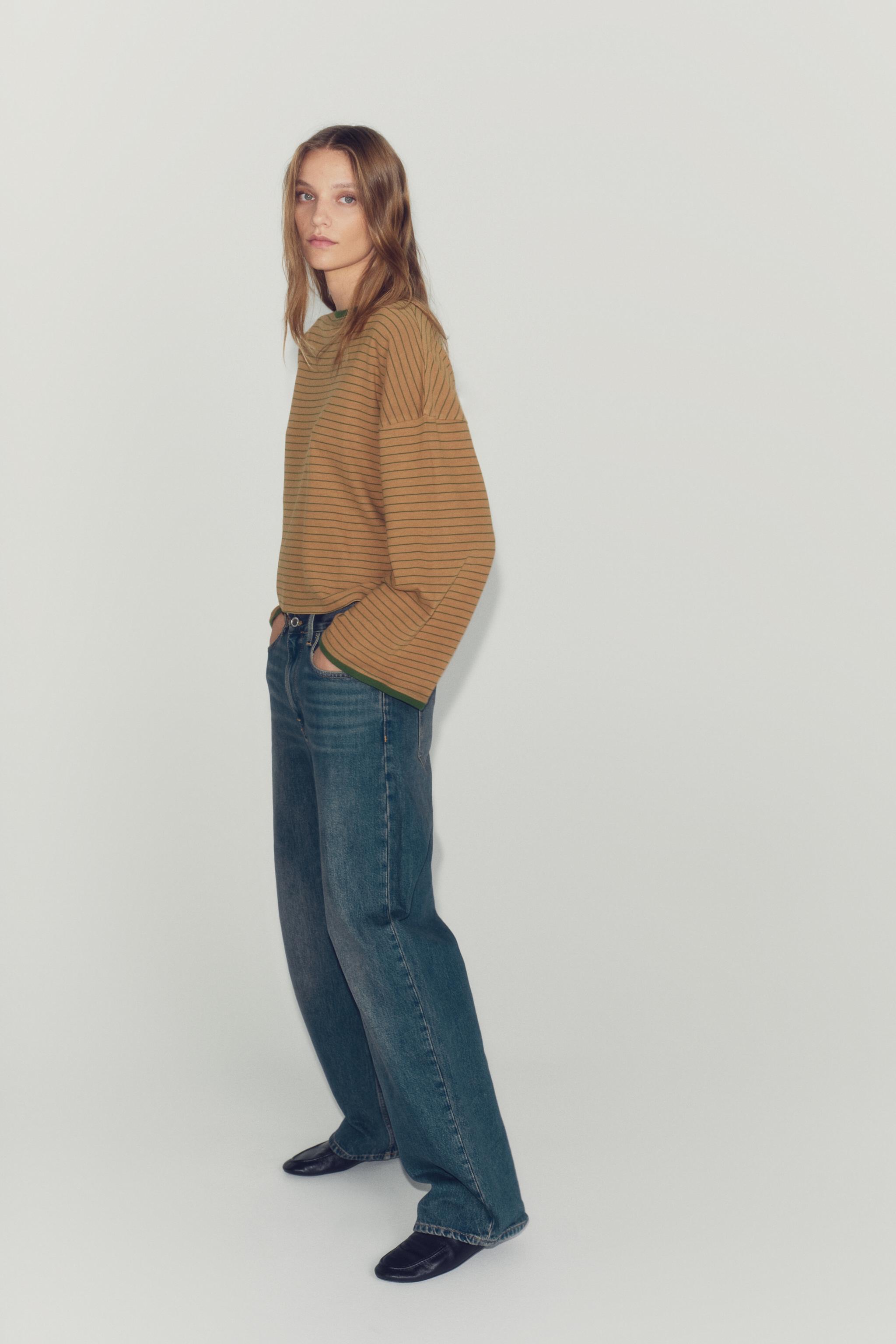 Женские футболки Zara WASHED EFFECT STRIPED T-SHIRT — фото 4
