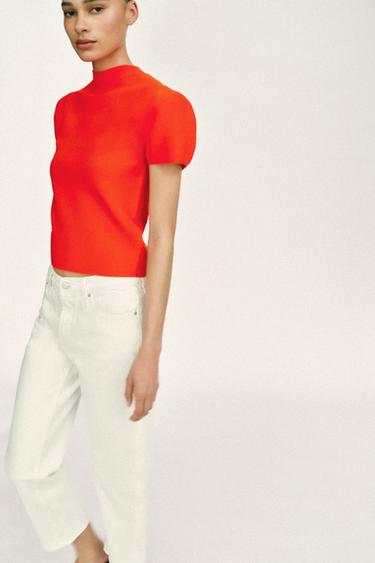 Z1975 CROPPED MID-RISE JEANS - White by Zara - Image 8