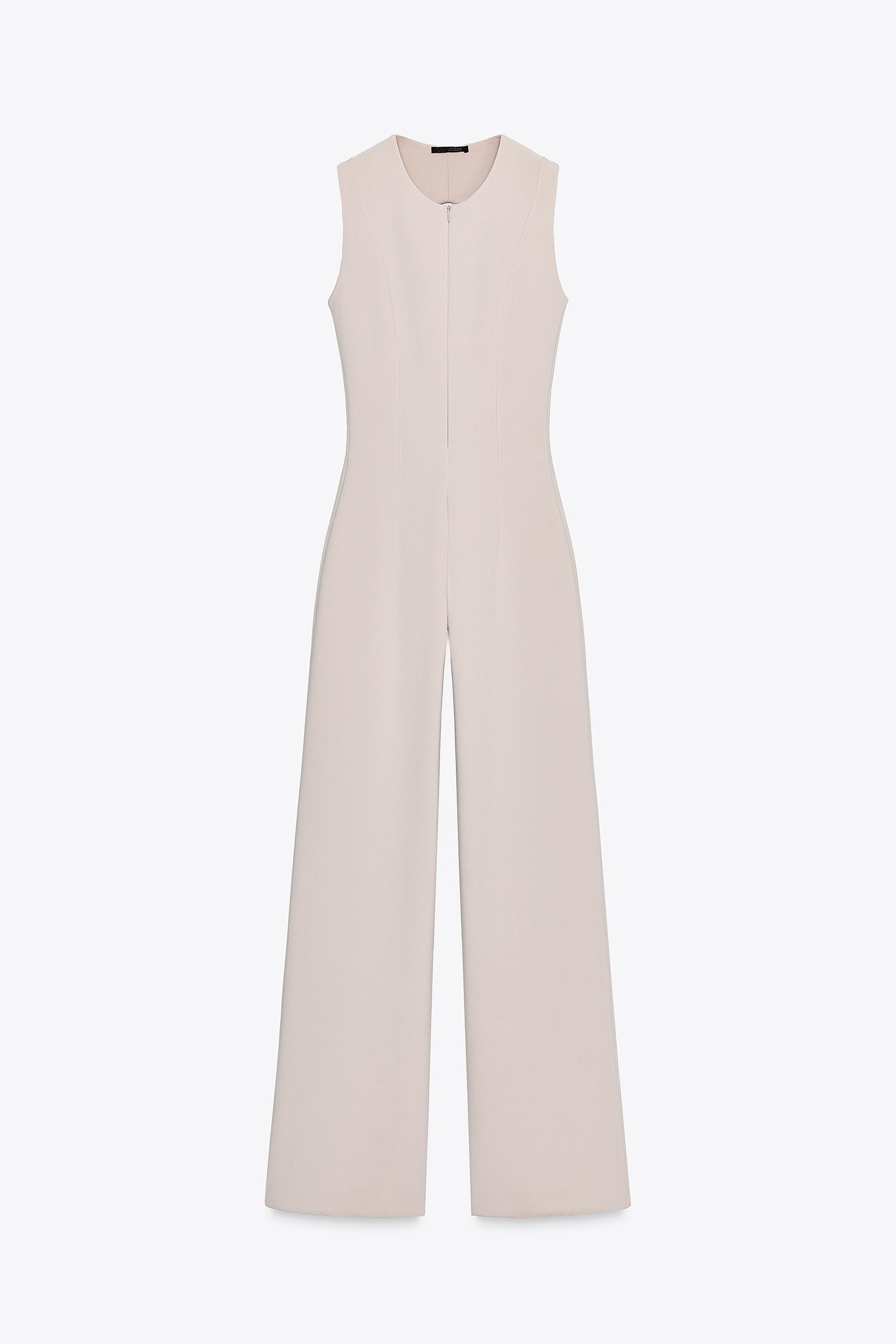 ZARA スリット入りクレープジャンプスーツ 1058/464/800