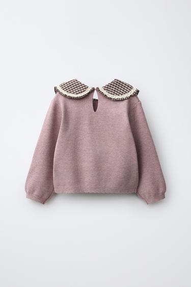 COMBINED PETER PAN COLLAR SWEATER — Dusty pink 2