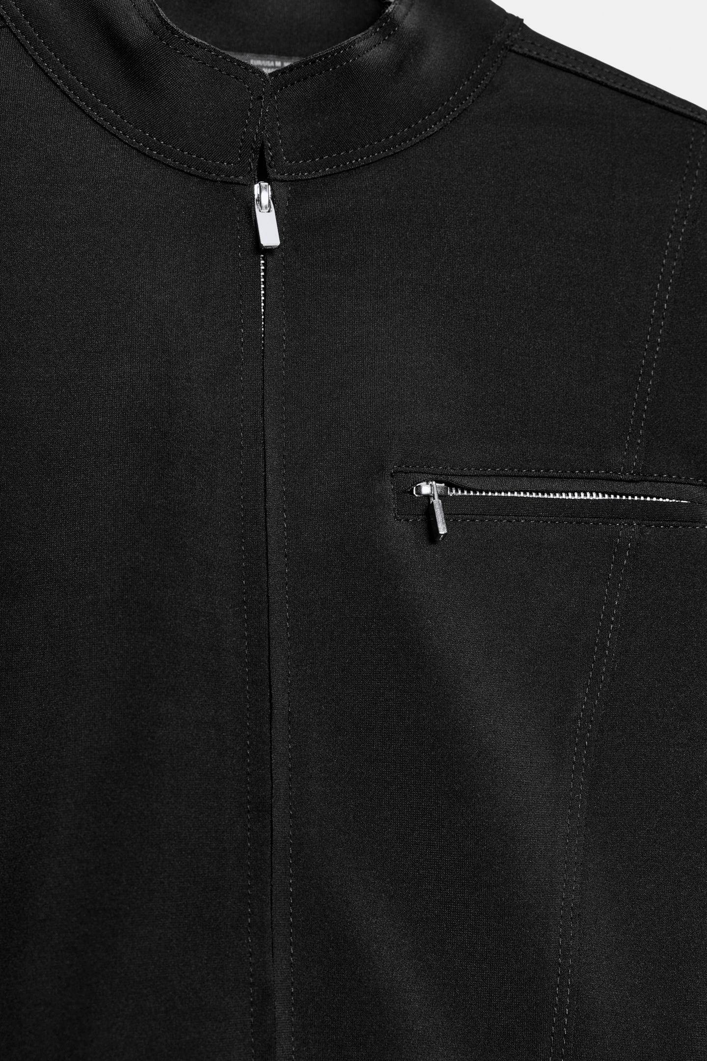Куртка Zara Technical Zip-Up, цвет: Чёрный — фото 8