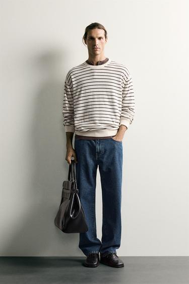 STRIPED REGULAR FIT JUMPER - Ecru by Zara - Image 0