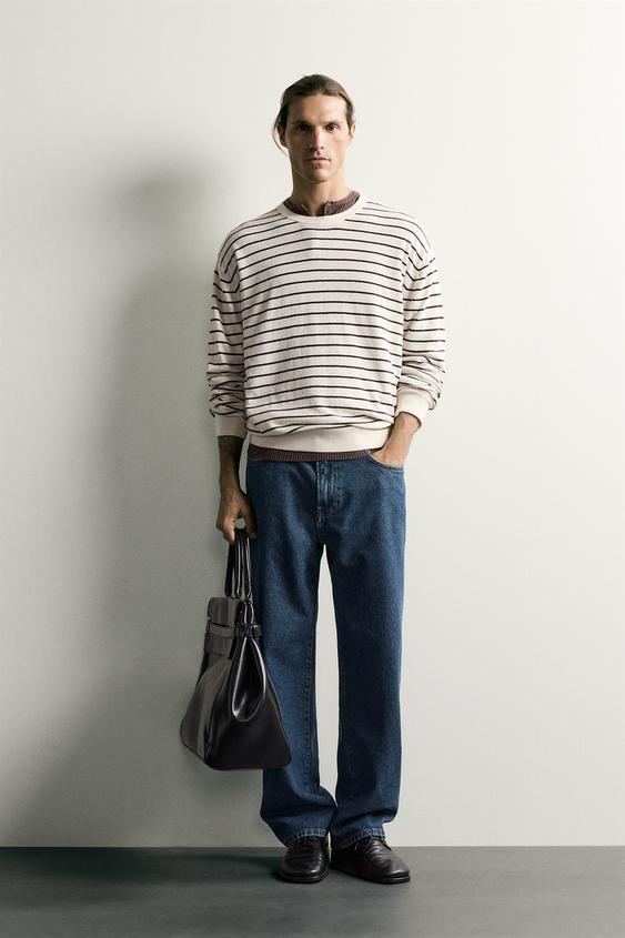 JERSEY REGULAR FIT RAYAS - Crudo de Zara - Imagen 0
