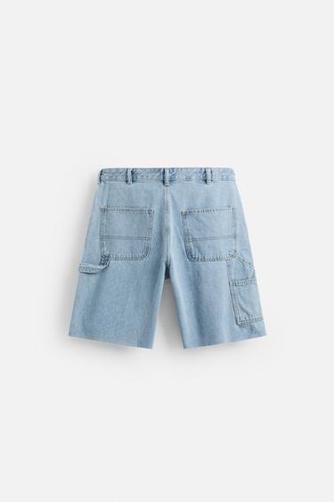 BERMUDA EN DENIM AVEC POCHE DE CHARPENTIER - Bleu clair de Zara - Image 6