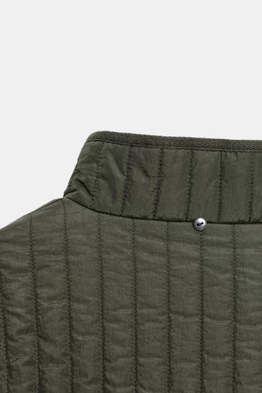 PUFFER JACKET WITH DETACHABLE SCARF - Dark khaki by Zara - Image 9