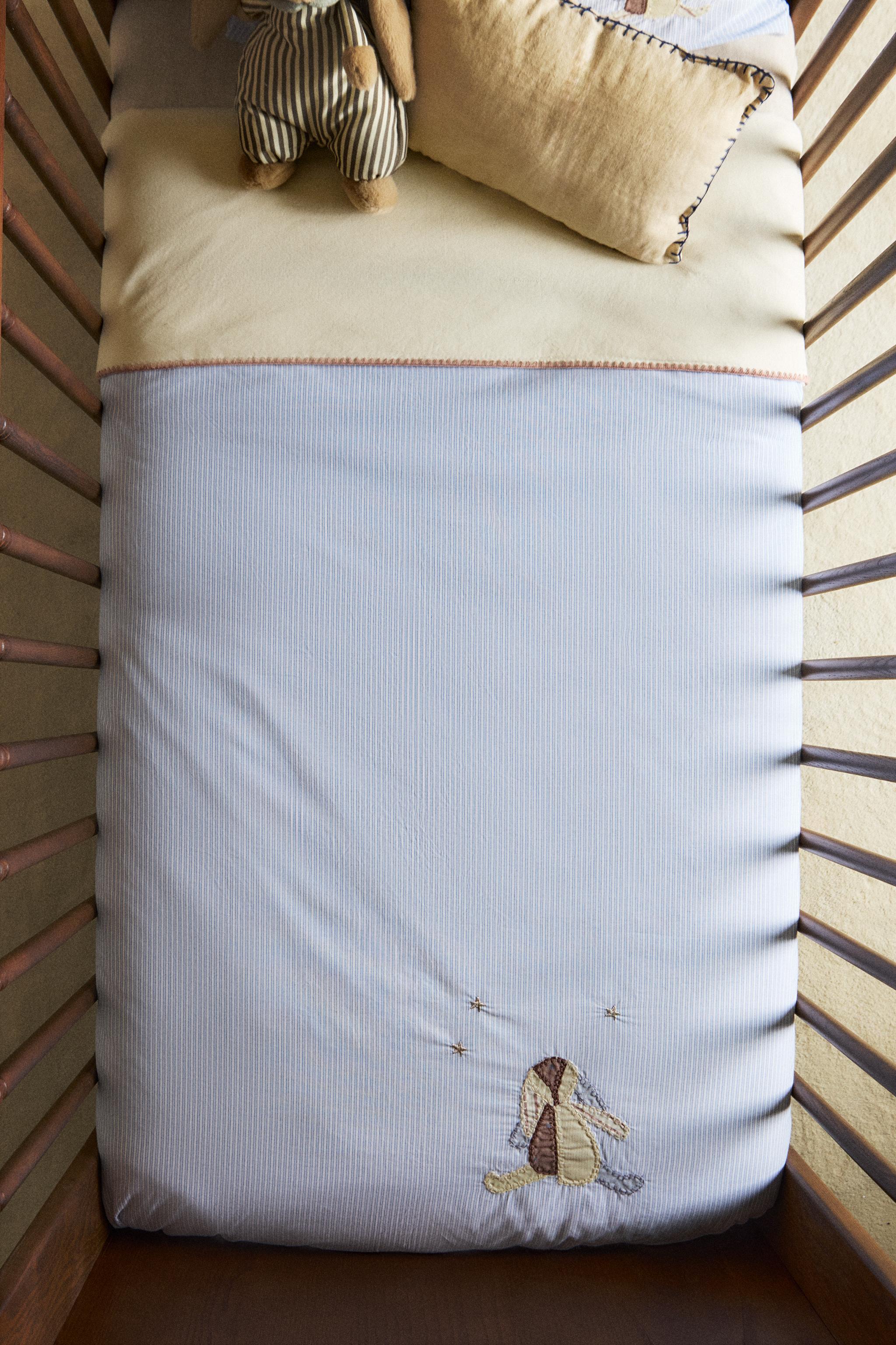 ENSEMBLE DRAPS MINILIT BÉBÉ COTON LAPIN