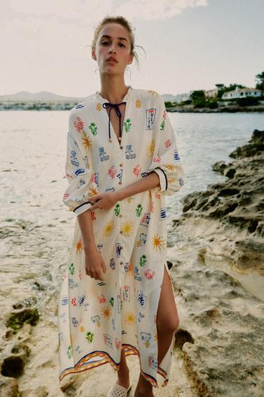 ROBE LONGUE IMPRIMÉE - Multicolore de Zara - Image 3