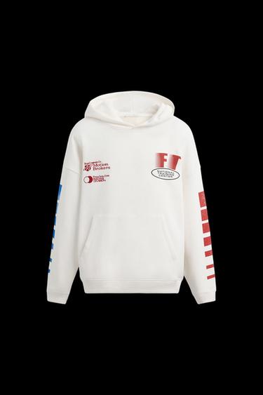 RACING PRINT HOODIE - Oyster-white by Zara - Image 0