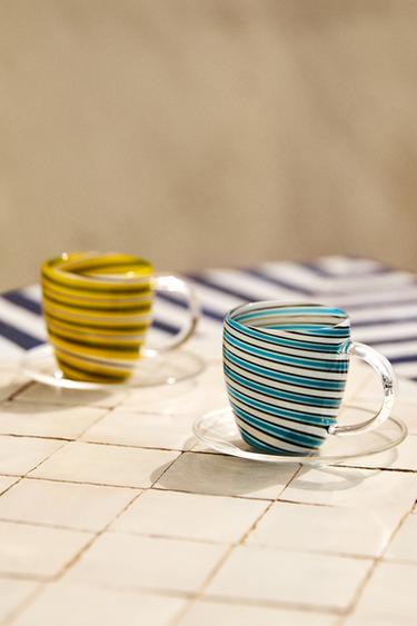 TASSE UND UUNTERTASSE BOROSILIKATGLAS - Blau von Zara