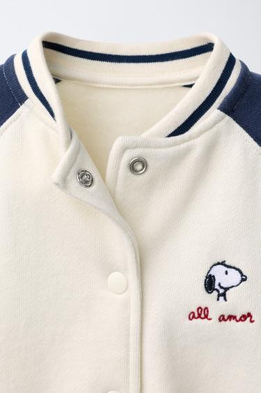 BLOUSON BOMBER EN MOLLETON SNOOPY PEANUTS™ - Écru de Zara - Image 2