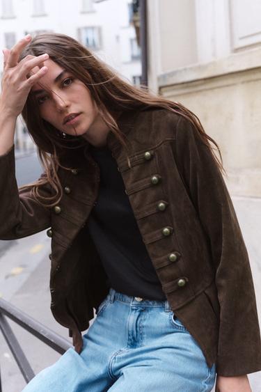 GILET À BOUTONS ET BASQUE - Marron de Zara - Image 2