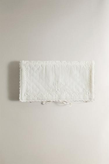 EMBROIDERED COTTON LINGERIE BAG - Ivory by Zara - Image 0