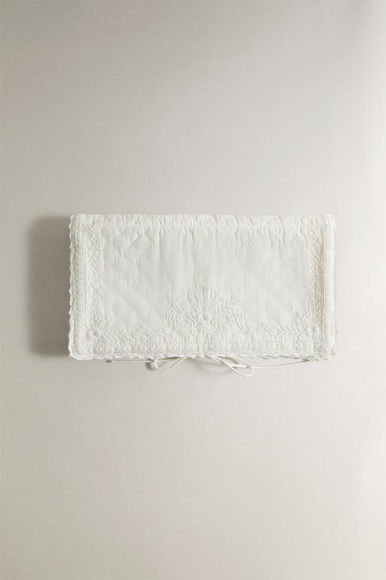 EMBROIDERED COTTON LINGERIE BAG - Ivory by Zara - Image 0