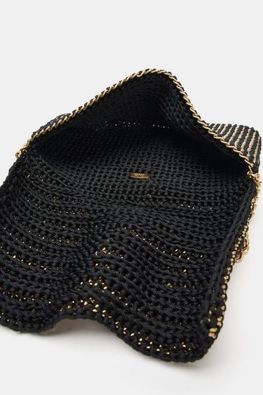 METALLIC WEAVE CROSSBODY BAG - Black by Zara - Image 4