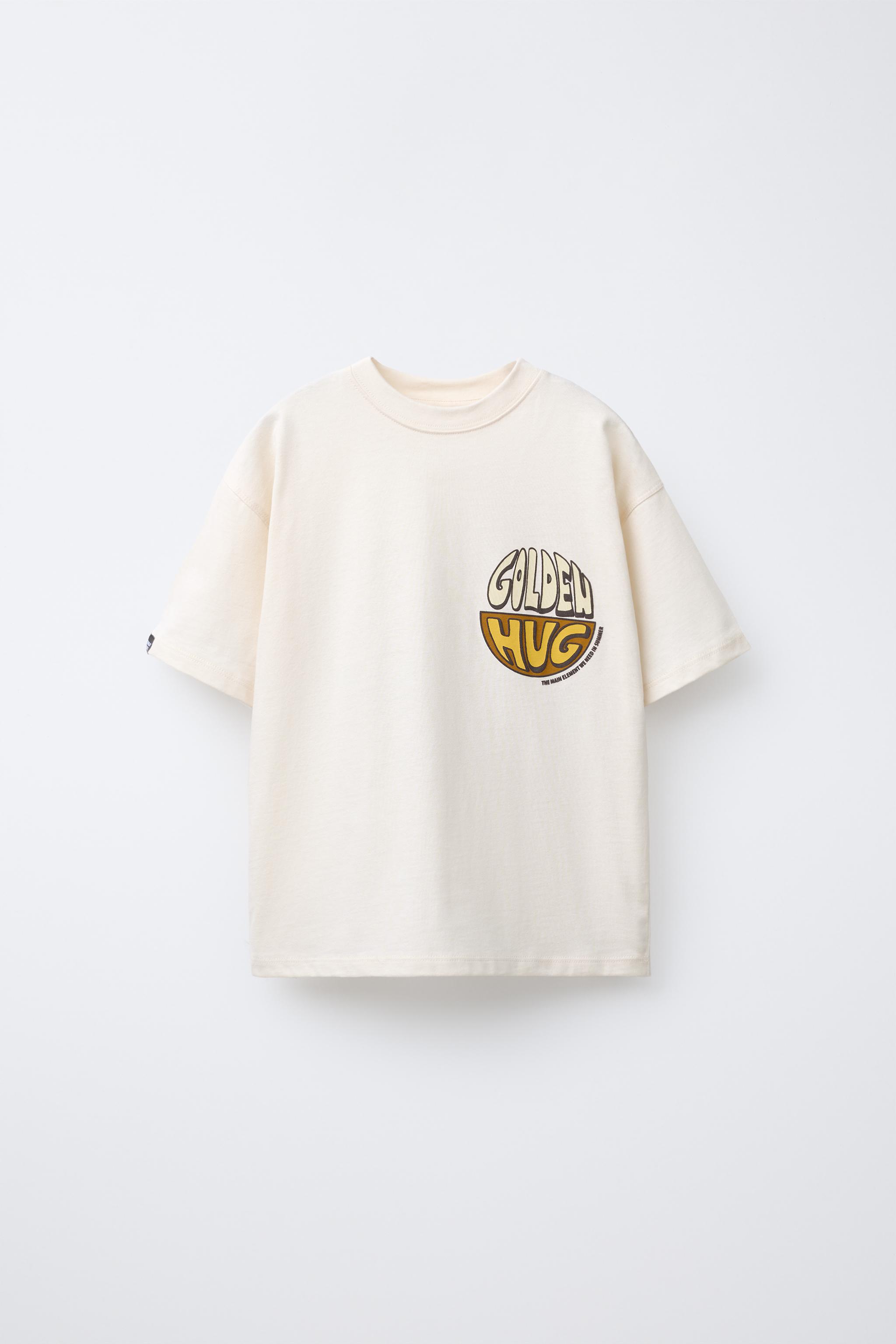 ［ZARA］エンボス加工テキストTシャツ エンボス加工テキストTシャツ - オフホワイト | ZARA Japan / 日本