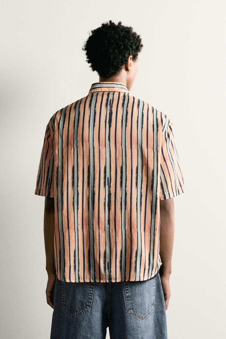 Camisa de algodón y viscosa a rayas 3