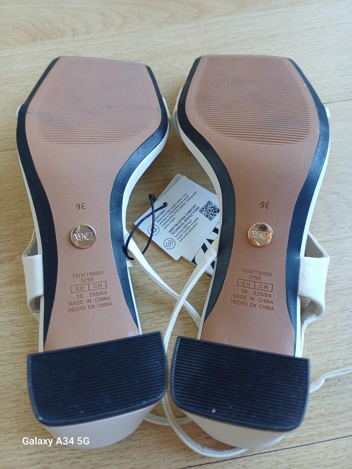 WIDE HEEL LEATHER SANDAL - Image 4